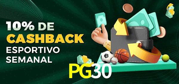 10% de bônus de cashback na PG30